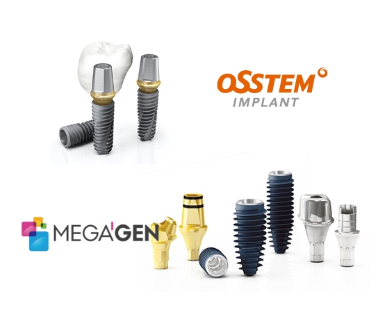 오스템, 메가젠 임플란트 재료